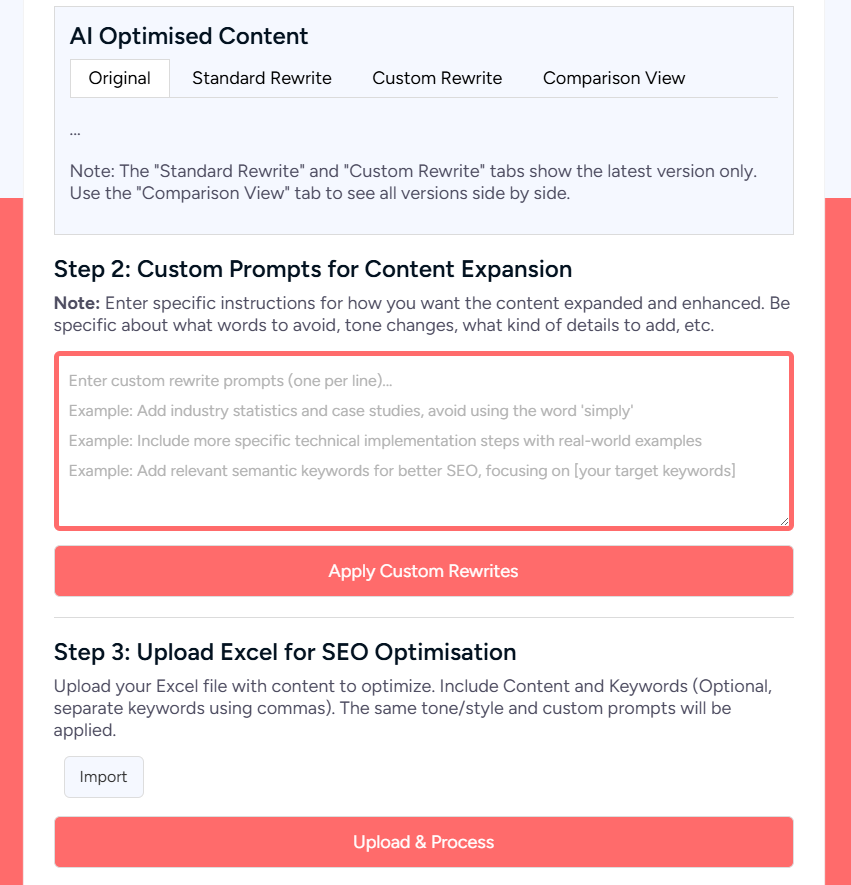 seo existing content ai optimise tool