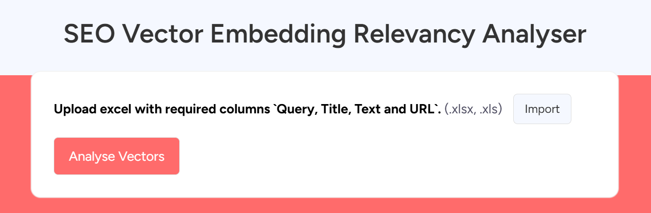 seo vector embedding analysis tool